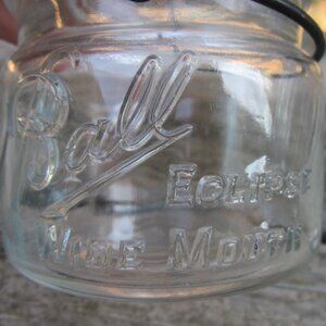 Ball Eclipse Wide Mouth Bail Jar- Lot of 2 Vintage with Lids 1930s-1960s